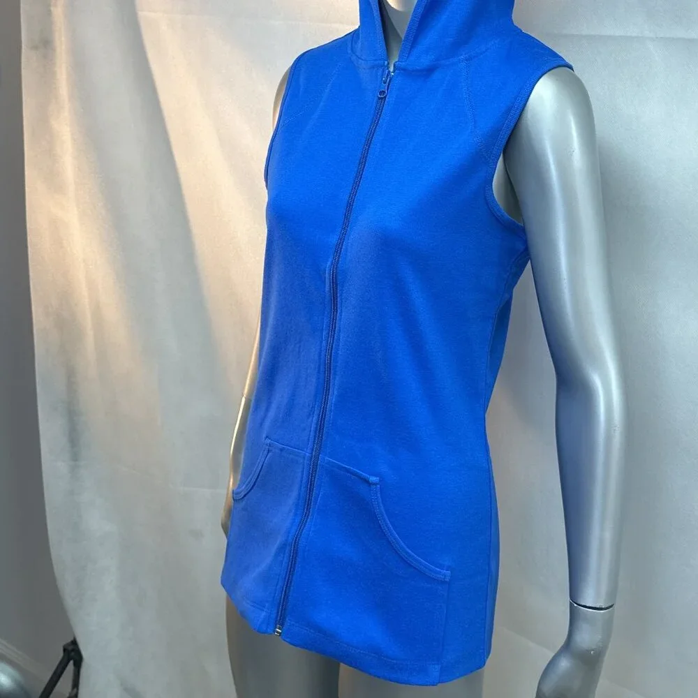 NWOT Full-Zip Sleeveless Hoodie/Vest with Kangaroo Pockets - Picture 7 of 8